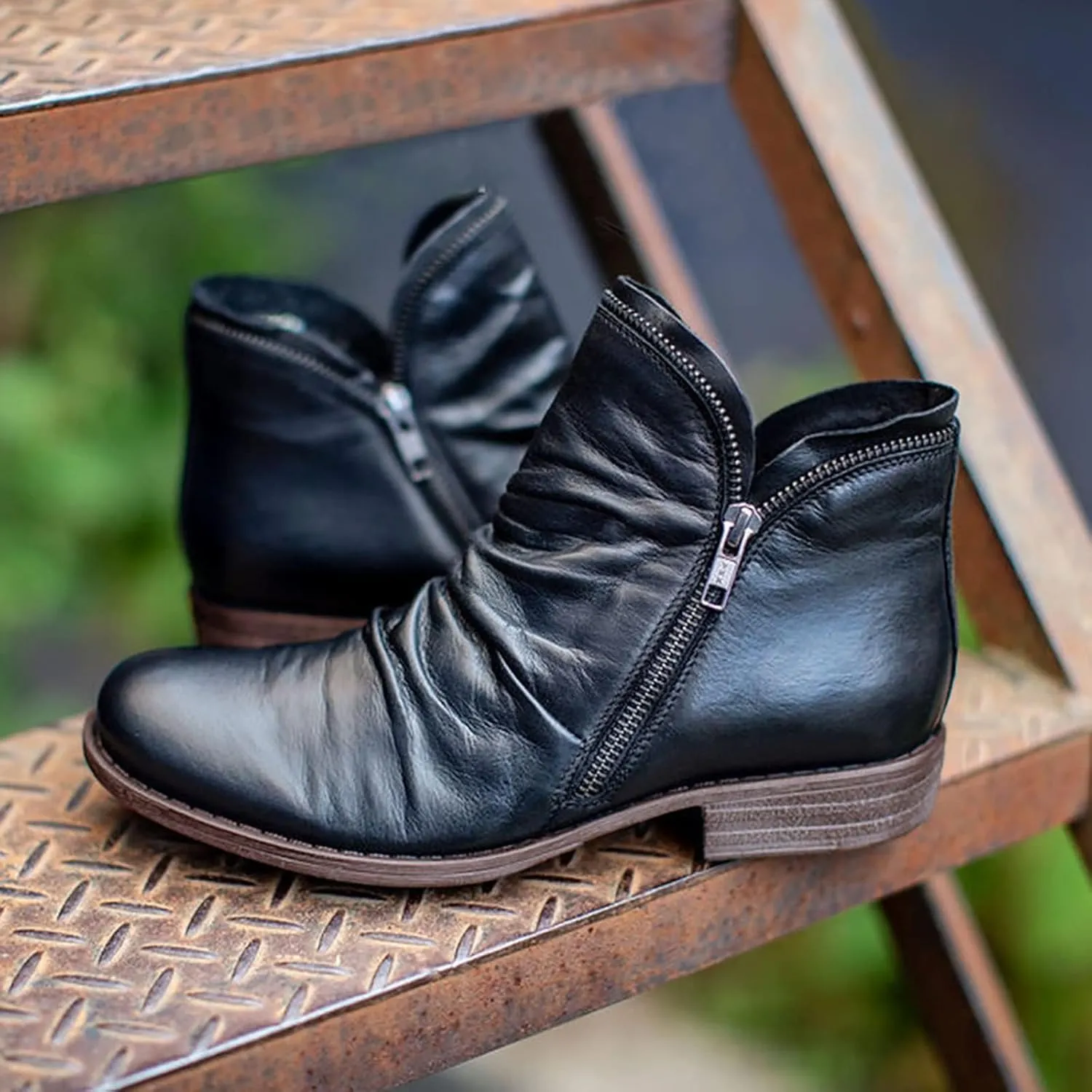 2025 Ankle Boots for Women Arch Support Womens Low Heel Fashion Lace Up Zipper Booties Casual Walking Short Bootie