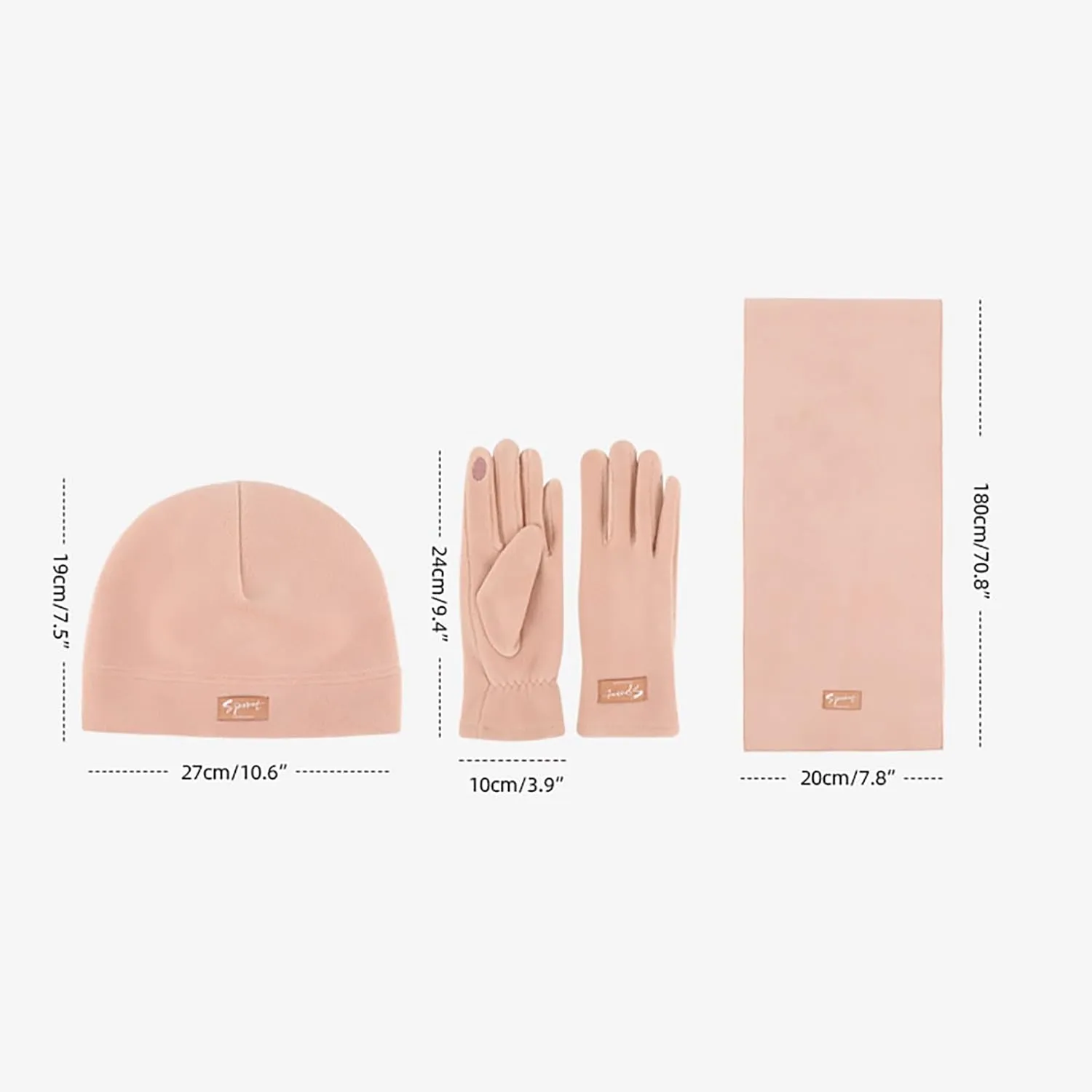 3 Pieces Mens Women Winter Warm Beanie Hat Scarf and Touchscreen Gloves Set,Warmer Thick Knit Skull Cap Neck Scarves
