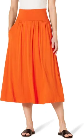 Amazon Essentials Women's Jersey Pull On Midi Length Skirt