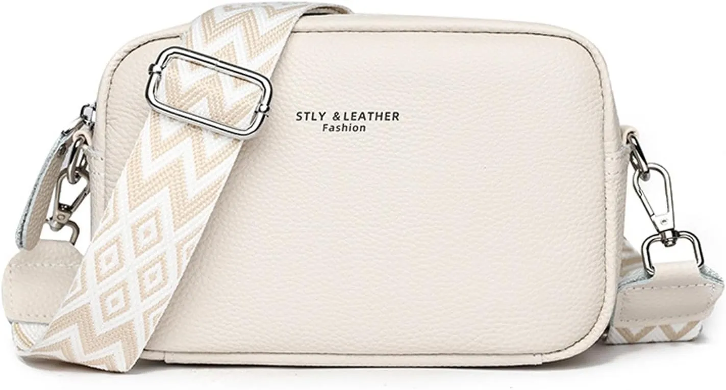 Anti Theft Crossbody Bags for Women Crossbody Purses and Handbags Lightweight Pocketbook Multi Compartment Purse(Beige)