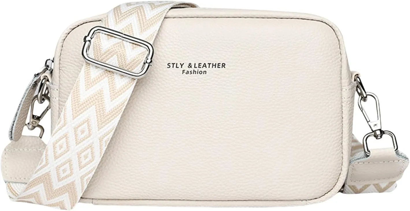 Anti Theft Crossbody Bags for Women Crossbody Purses and Handbags Lightweight Pocketbook Multi Compartment Purse(Beige)