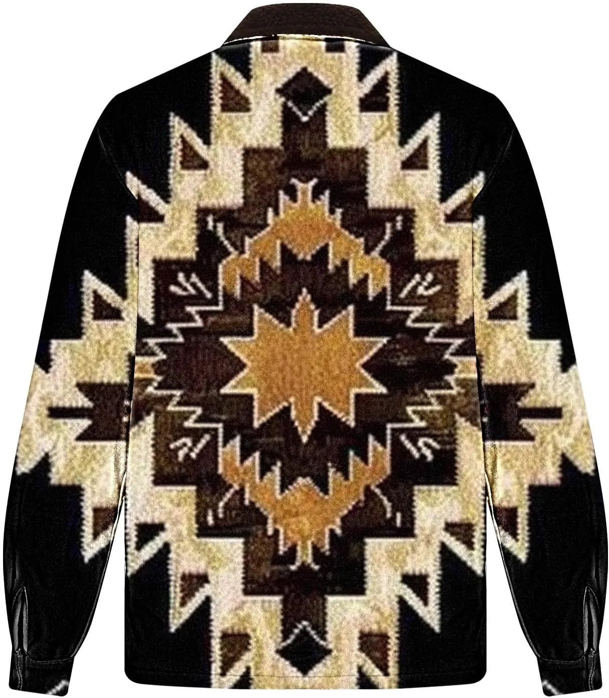 Aztec Jacket for Men Winter Warm Fleece Lined Casual Tribal Printed Coats Thicken Sherpa Lined Zip Up Outerwear