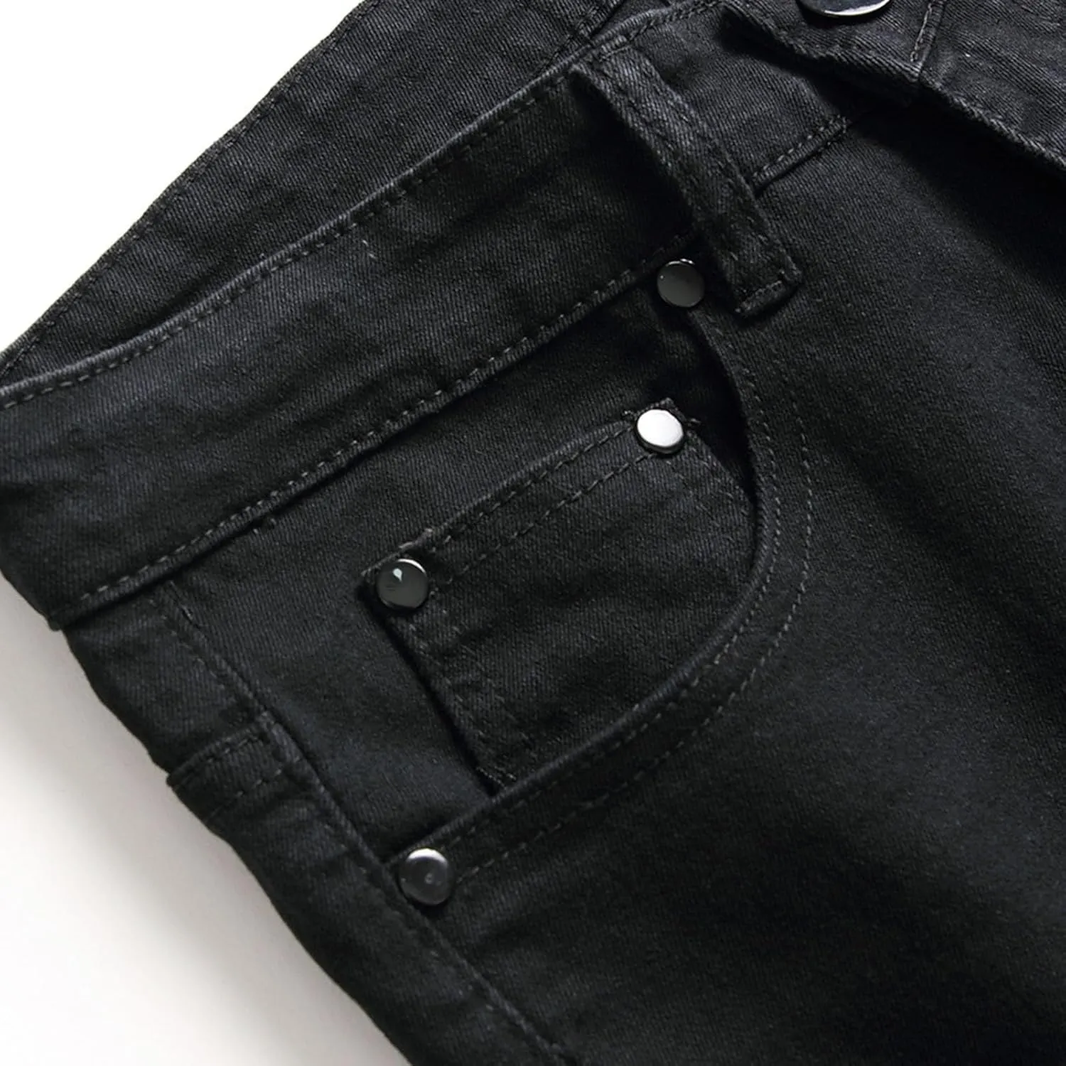 Black Skinny Jeans for Men Ripped Jeans Fit Jeans Baggy Flex Jeans Relaxed Long Denim Pants Streetwear