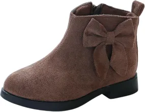 Boots for Girls Girl Non Slip Boots Kids Ankle Boots Warm Side Zipper Low Heel Short Booties Snow Outdoor Shoes