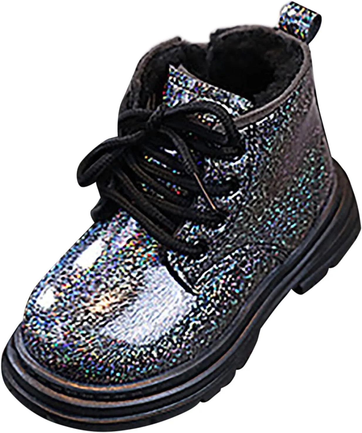 Boots for Girls Kids Girl Boots Bright Color Side Zipper Cute Ankle Kids Boots Snow Boots and Cashmere Warm Cotton Shoes