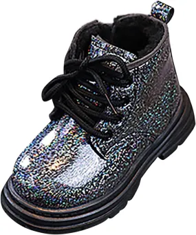 Boots for Girls Kids Girl Boots Bright Color Side Zipper Cute Ankle Kids Boots Snow Boots and Cashmere Warm Cotton Shoes