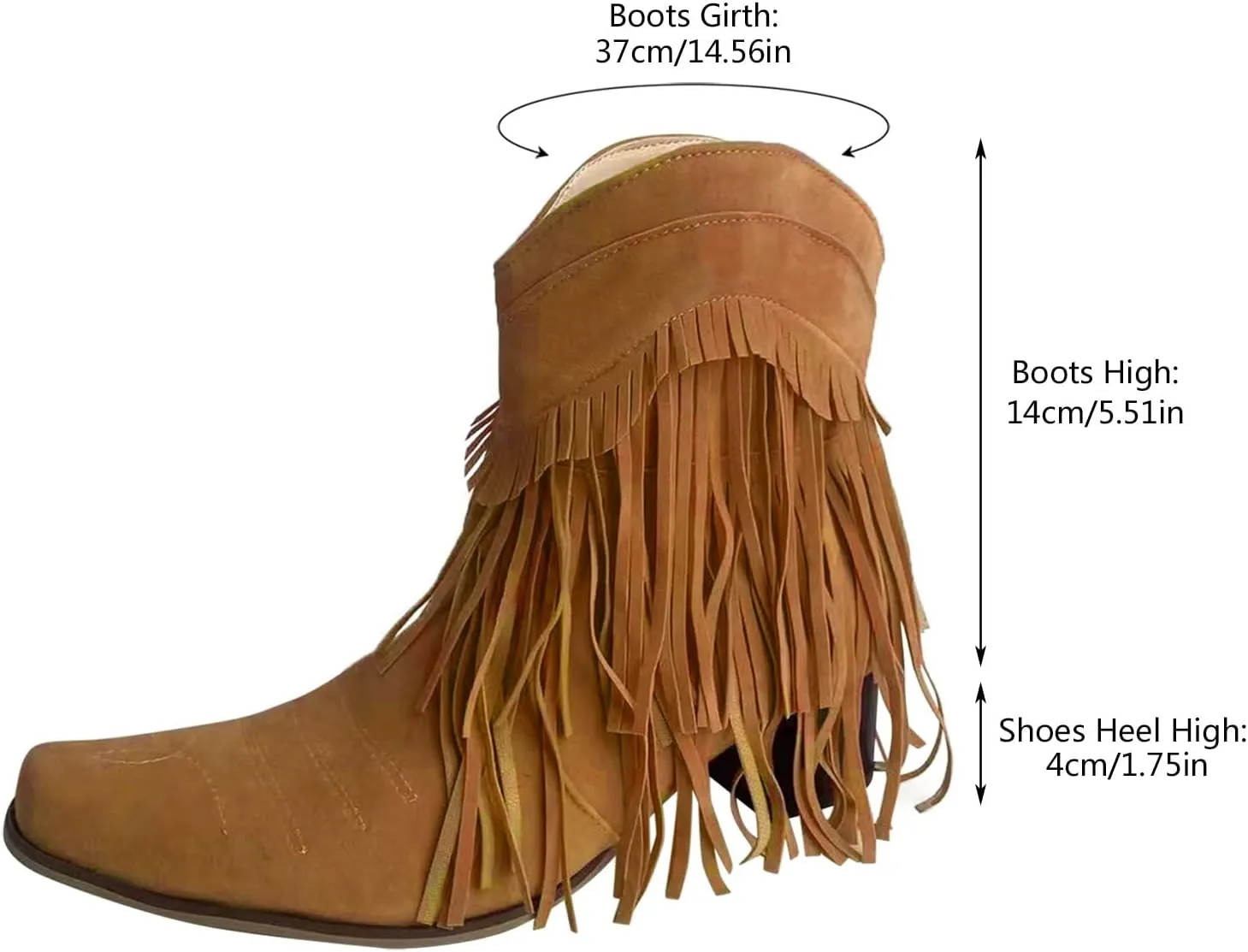 Boots for Women Flat Hollow Ankle Boots Low Chunky Block Stacked Heel Boots Slip On Pointed Toe Western Shoes 52