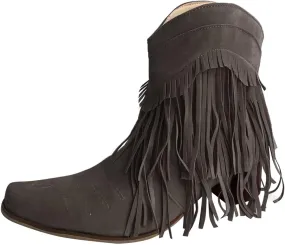 Boots for Women Flat Hollow Ankle Boots Low Chunky Block Stacked Heel Boots Slip On Pointed Toe Western Shoes 52
