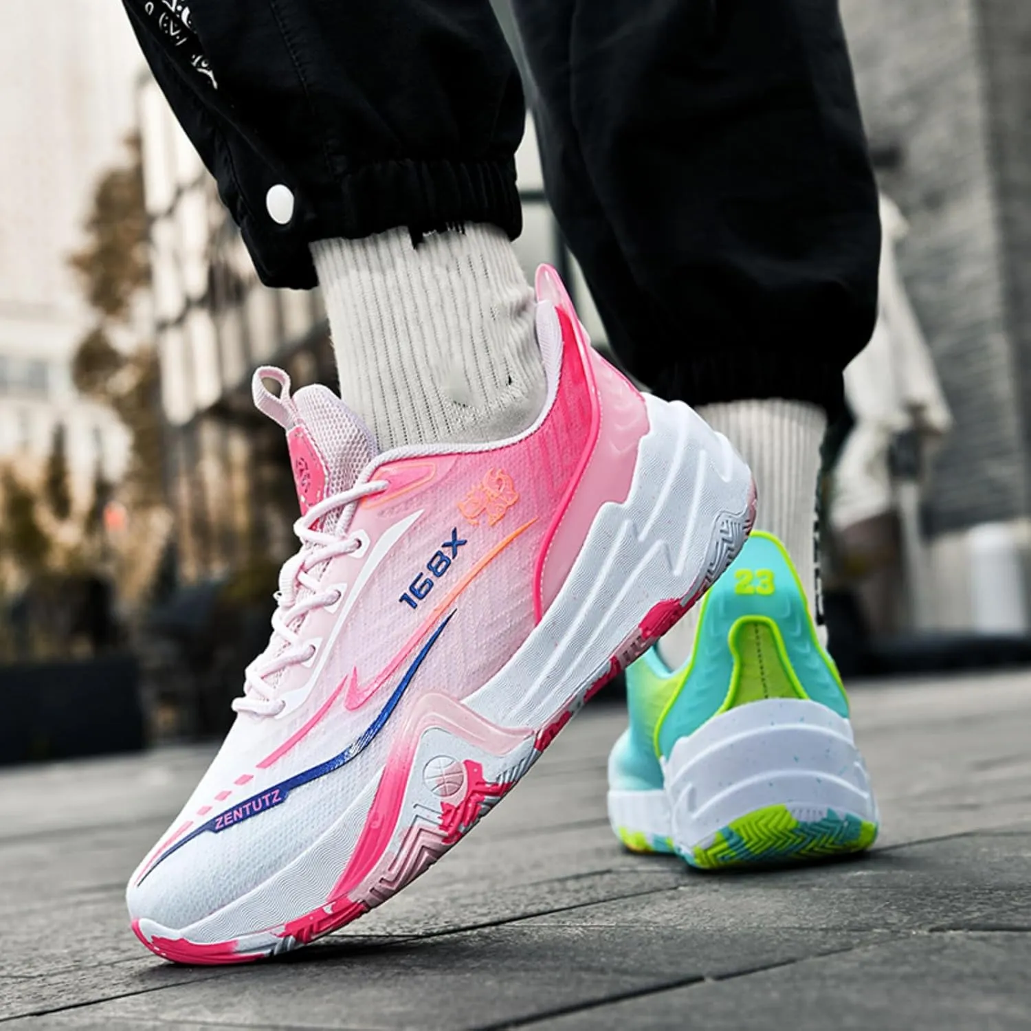 Boys and Girls Basketball and Running Shoes, Breathable Indoor & Outdoor Athletic Fashion Sneakers, Comfortable Footwear