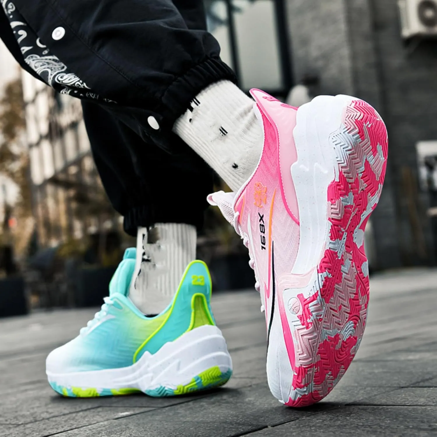 Boys and Girls Basketball and Running Shoes, Breathable Indoor & Outdoor Athletic Fashion Sneakers, Comfortable Footwear