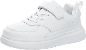 Boys&Girls Casual Sneakers Lightweight Tennis Walking Adjustable Shoes for Little Kid Comfortable Running Flat Shoes