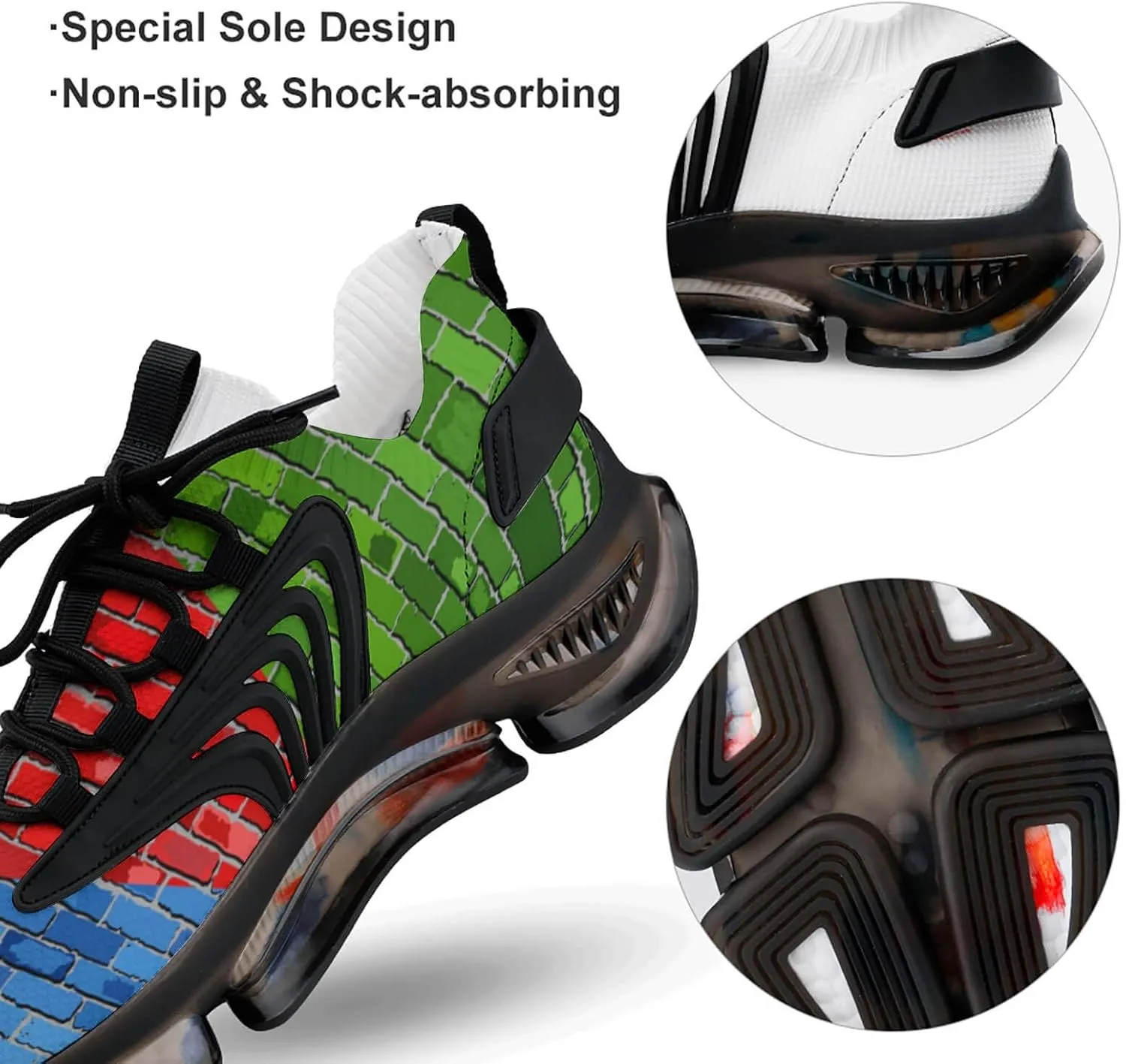 Brick Wall Eritrea Flag Men's Running Shoes Lightweight Walking Shoe Breathable Sneaker