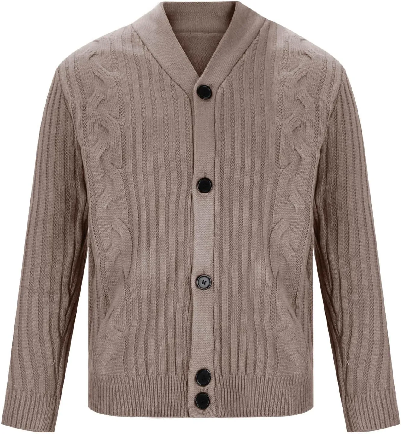 Cable Knit Sweater Men Open Front Cardigan Button Down Sweater V Neck Cardigan Sweaters Fall Winter Sweaters