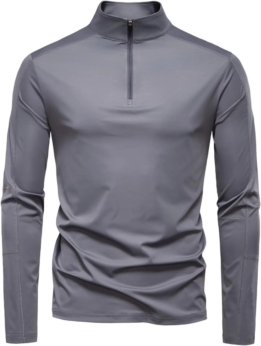 Cambkatl Men's Half Zip Sun Protection Shirts, Stand Collar Pullover Long Sleeve Outdoor Summer Sunscreen Fishing Shirt