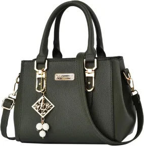 Casual Leather Messenger Bag Large Capacity Handbag Fashion Womens Bags over The Shoulder Bags for (Green, One Size)