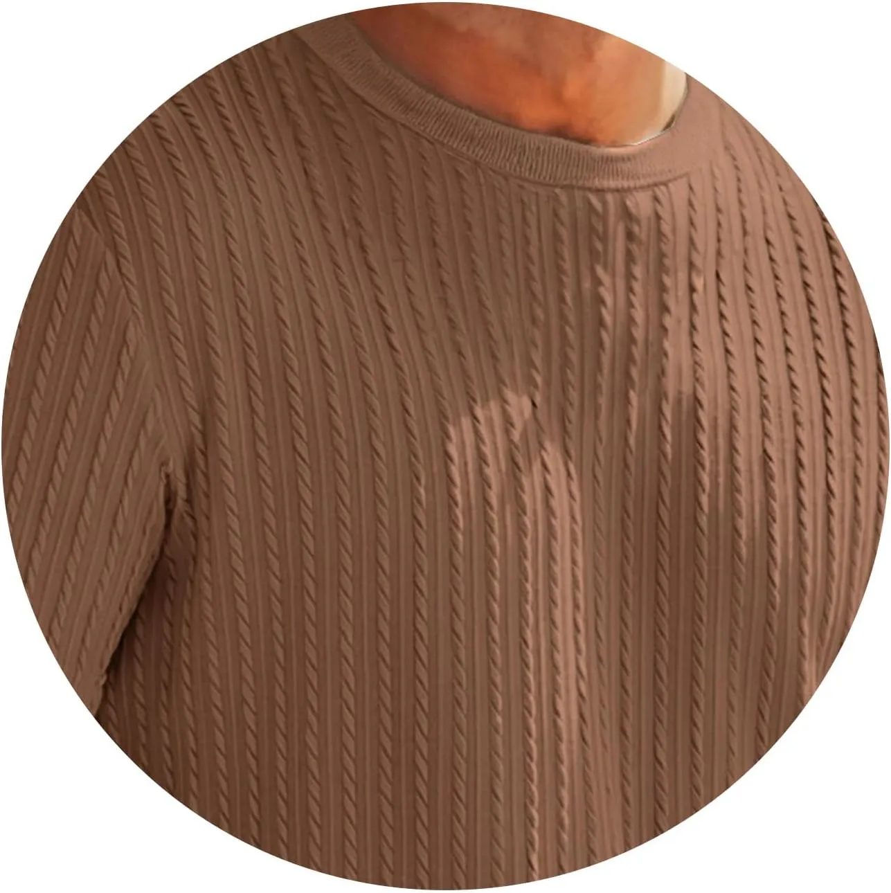 Casual Pullover T-Shirts for Men Knitted Jacquard Textured Shirt Round Neck Short Sleeve Tops Summer Cooling Fit Tees