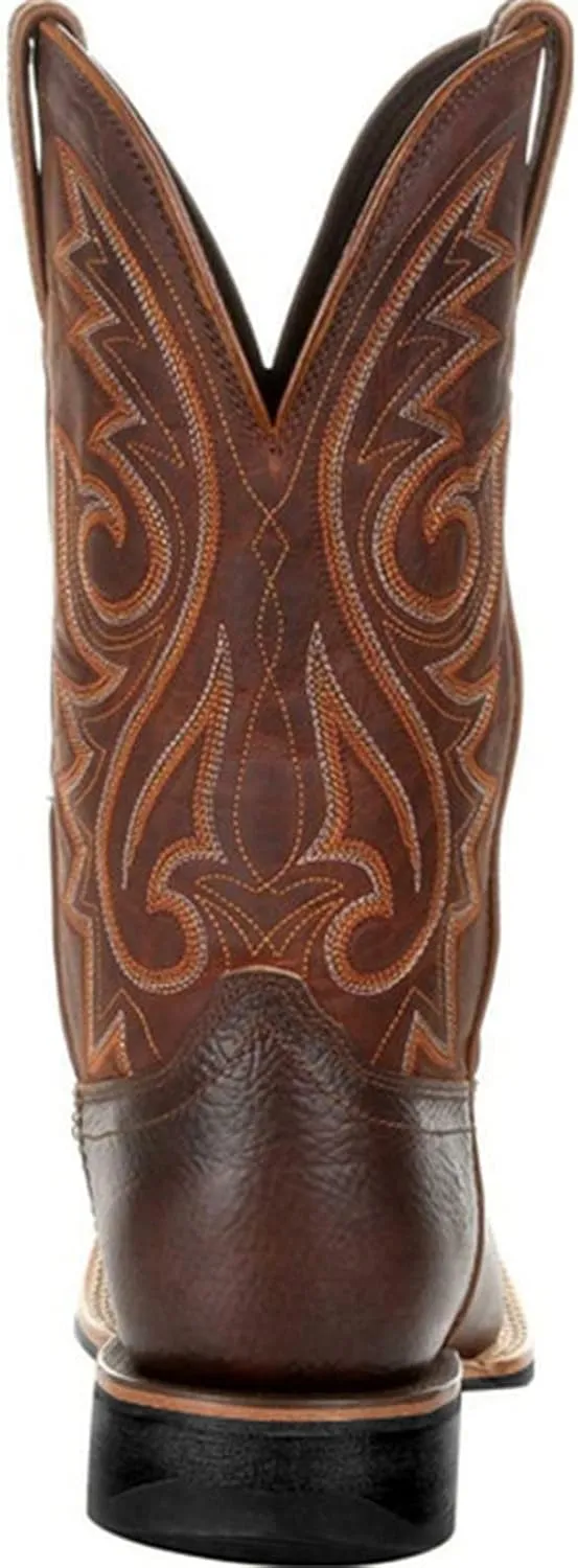 Cowboy Boots for Men,Square Toe Embroidery Work Boots Leather Lightweight Country Western Boots for Men