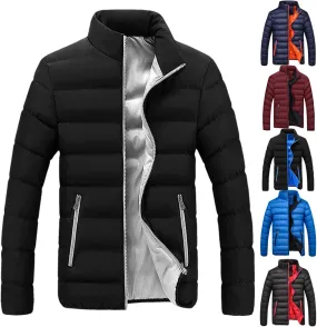 Dgoopd Quilted Jackets for Men Lightweight Down Puffer Jacket Packable Winter Warm Zip up Coat Outdoor Warm Padded Jacket