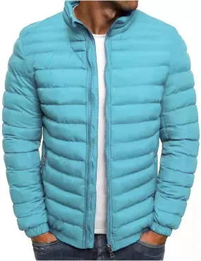 Dgoopd Quilted Jackets for Men Puffer Thick Winter Coats Lightweight Packable Puffer Jacket Warm Windproof Zipper Down Jacket