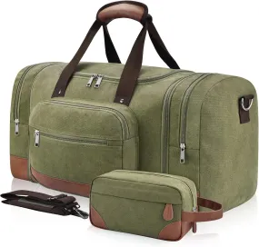 Dimayar Duffle Bag for Men, Expandable to 50L Large-Capacity Weekender, Water-Resistant Mens Duffle Bags for Traveling, Durable Overnight Carry-On, Versatile for Gym and Travel, I Army Green  