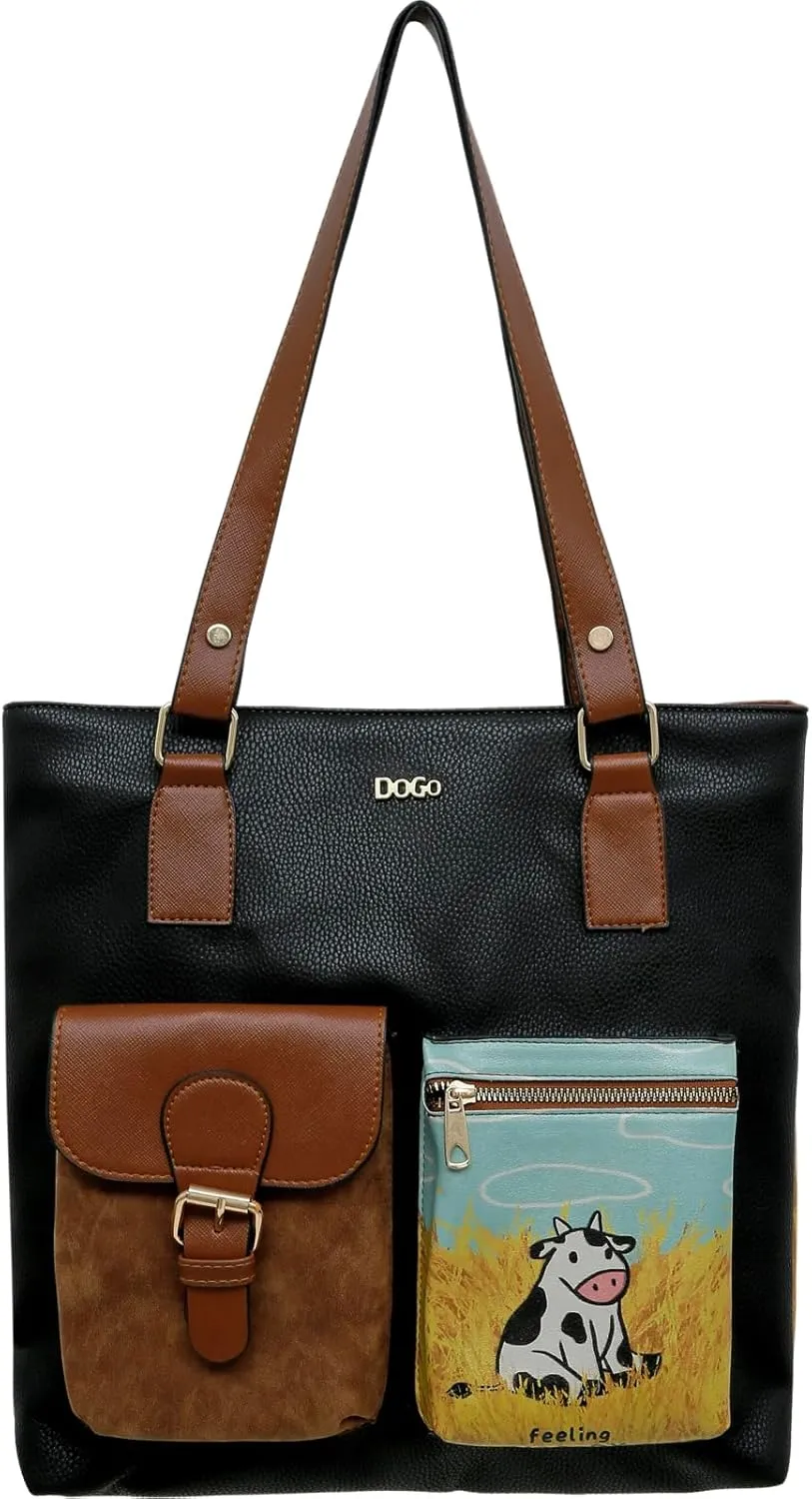 DOGO Multi Pocket Shoulder Bags for Women - Vegan Leather and Unique Design Handmade Womens Bags