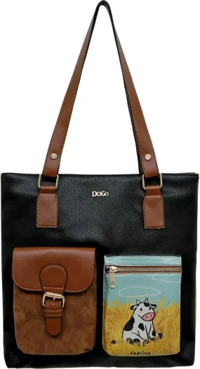 DOGO Multi Pocket Shoulder Bags for Women - Vegan Leather and Unique Design Handmade Womens Bags