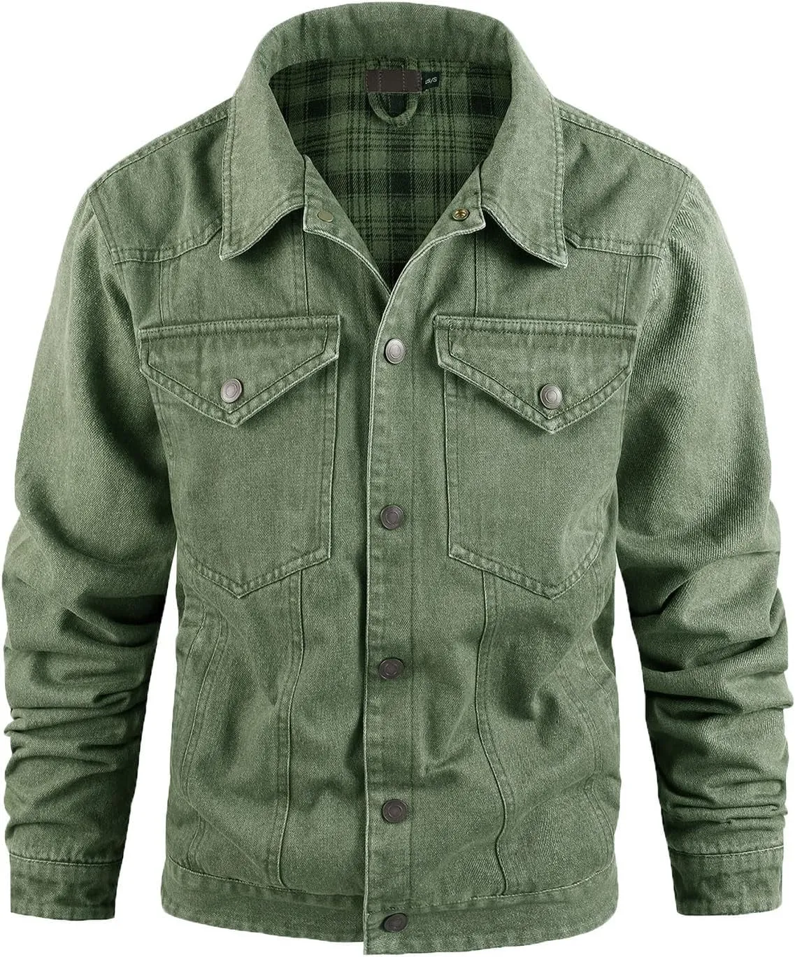 Fashion Mens Denim Trucker Jackets Regular Fit Casual Lapel Jean Jacket Long Sleeve Cowboy Coat Outwear Pocket Front