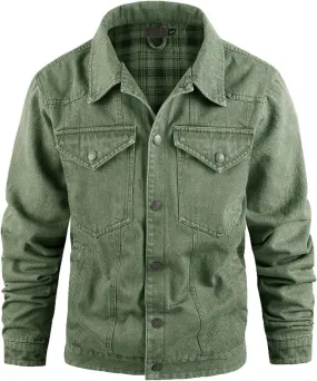 Fashion Mens Denim Trucker Jackets Regular Fit Casual Lapel Jean Jacket Long Sleeve Cowboy Coat Outwear Pocket Front