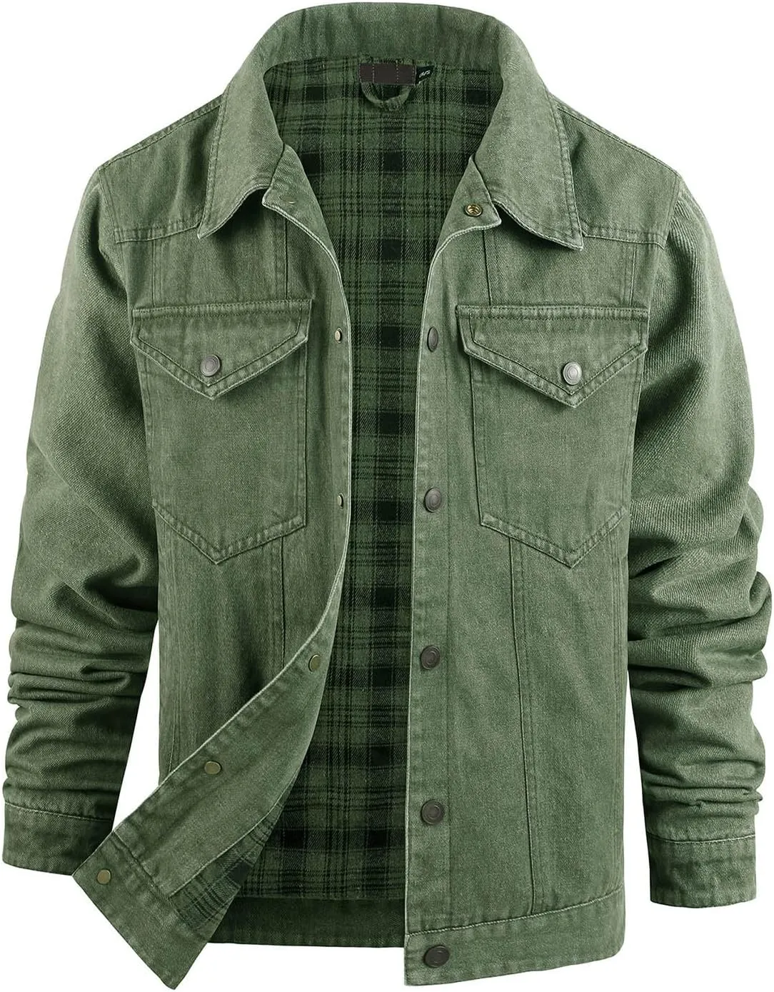 Fashion Mens Denim Trucker Jackets Regular Fit Casual Lapel Jean Jacket Long Sleeve Cowboy Coat Outwear Pocket Front