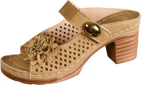 Fashionable Thick Heel Sandals For Women Thick Heel Fish Mouth One Word Flower Sandals Flip Flops Women