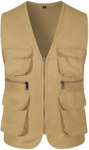 Fishing Vests for Men Casual Breatheable Sleeveless Multi Pockets Jacket Outdoor Hunting Travel Cargo Waistcoat Gilet