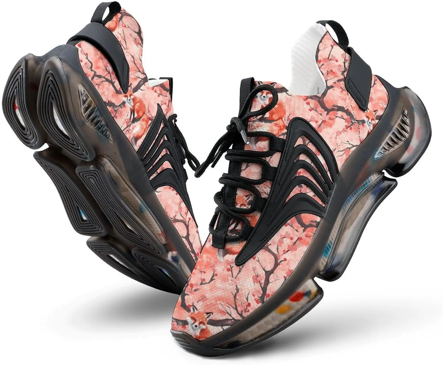 Fox Cherry Flowers Blossoming Men's Running Shoes Lightweight Walking Shoe Breathable Sneaker