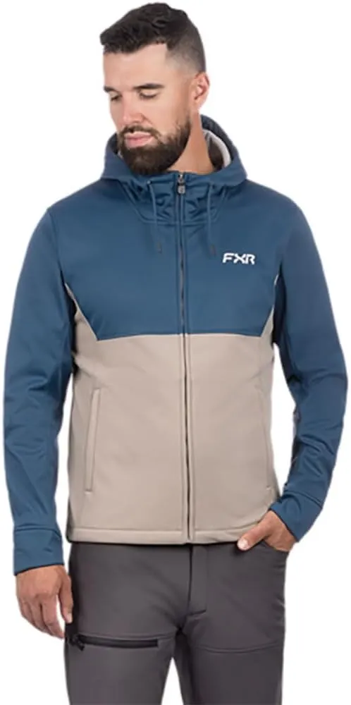 FXR Mens Hydrogen Softshell Jacket Waterproof Hydrx Dark Steel/Stone - Large