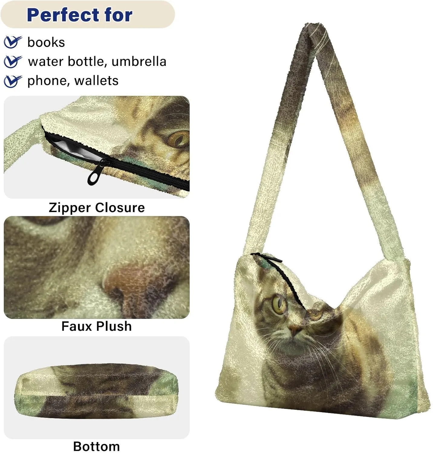 GAIGEO Cat Butterfly Ears in Backlight Forest Womens Shoulder Handbags, Handbags Shoulder Bags Women, Womens Outdoor Bag