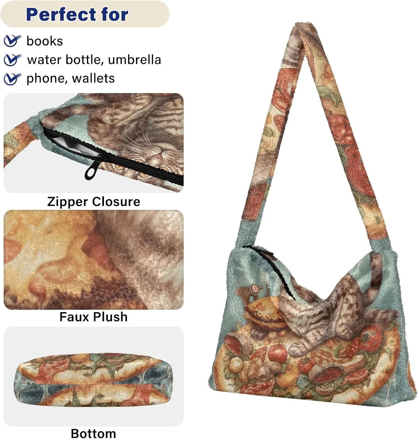 GAIGEO Cat Butterfly Ears in Backlight Forest Womens Shoulder Handbags, Handbags Shoulder Bags Women, Womens Outdoor Bag