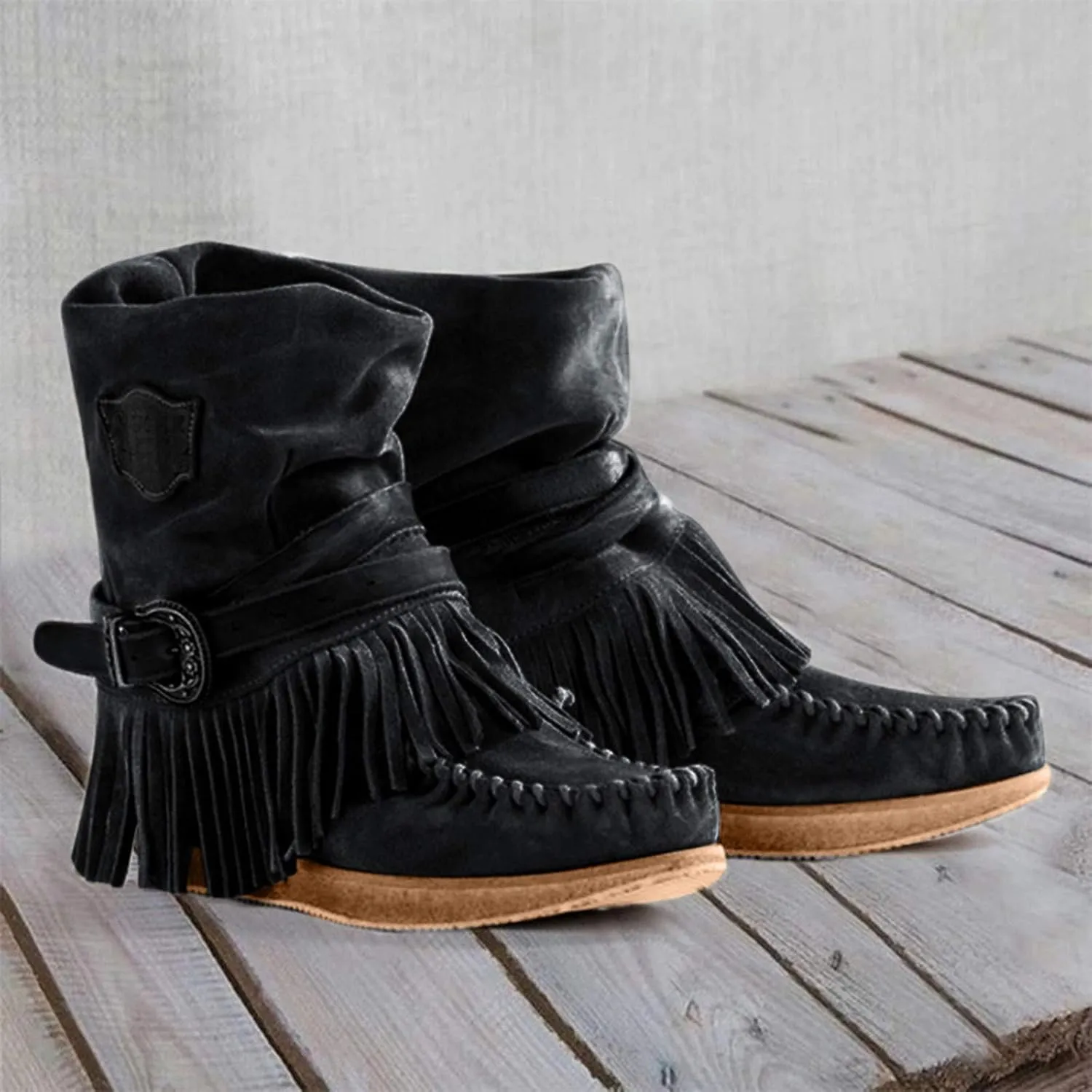 Gibobby Boots for Women Women High Heel Platform Boots Retro Ankle Boots Squared Toe Breathable Zip Up Boots 52