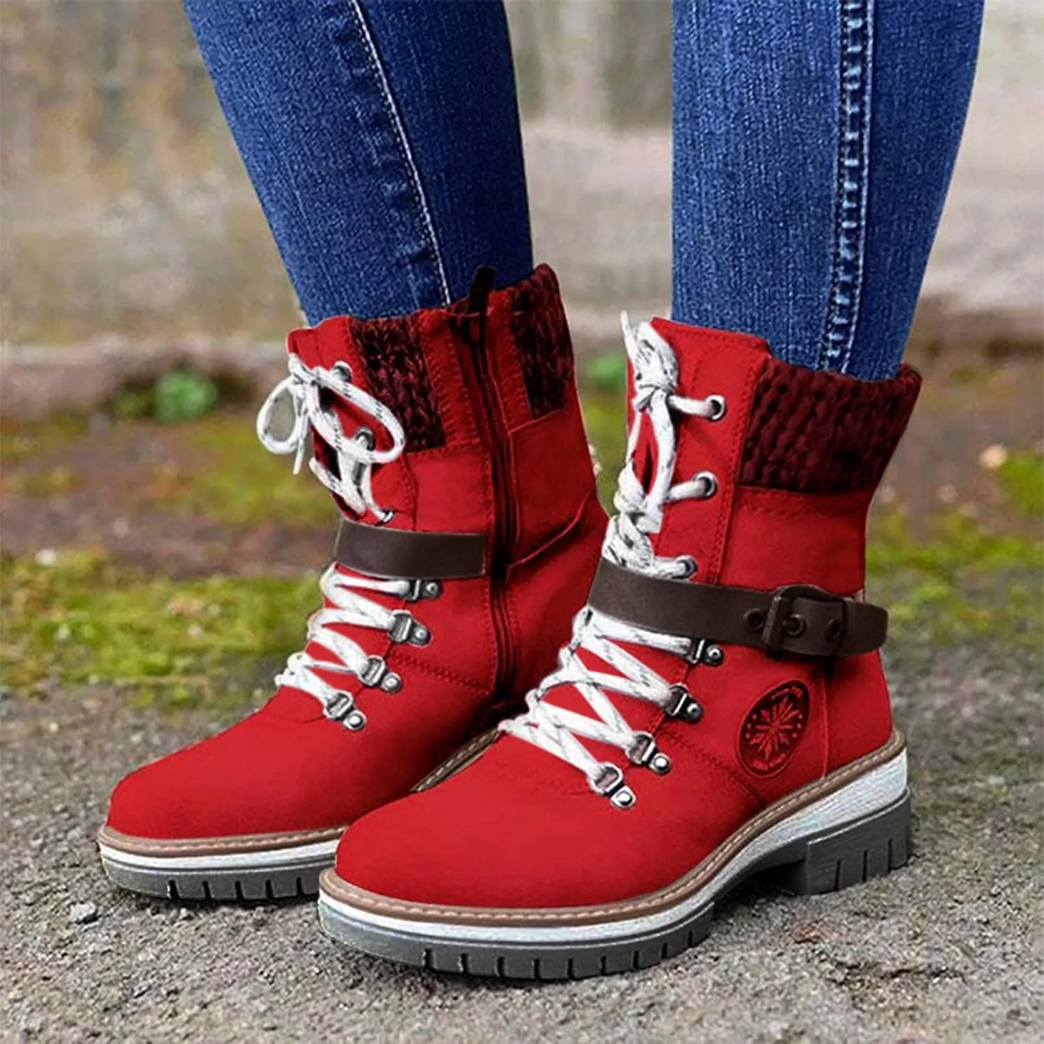 Gibobby Cowboy Boots for Women V Cut Chelsea Boots Slip on Ankle Boots Chunky Pointed Toe Cutout Low Heel Shoes 52