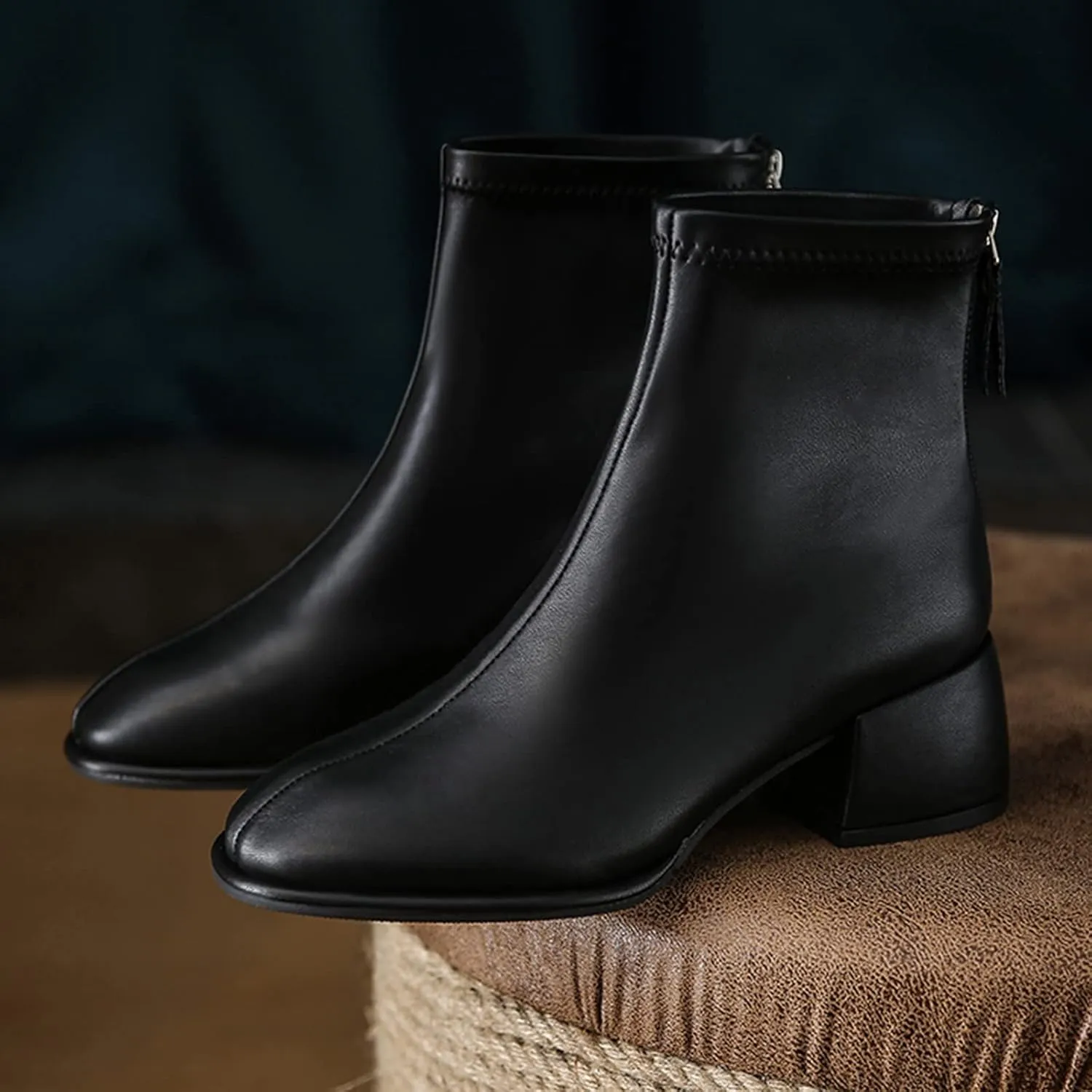Gibobby Cowgirl Boots Women Fashion Chunky High Heel Ankle Booties Platform Lace up Boots Motorcycle Boots Military Combat Boots 52