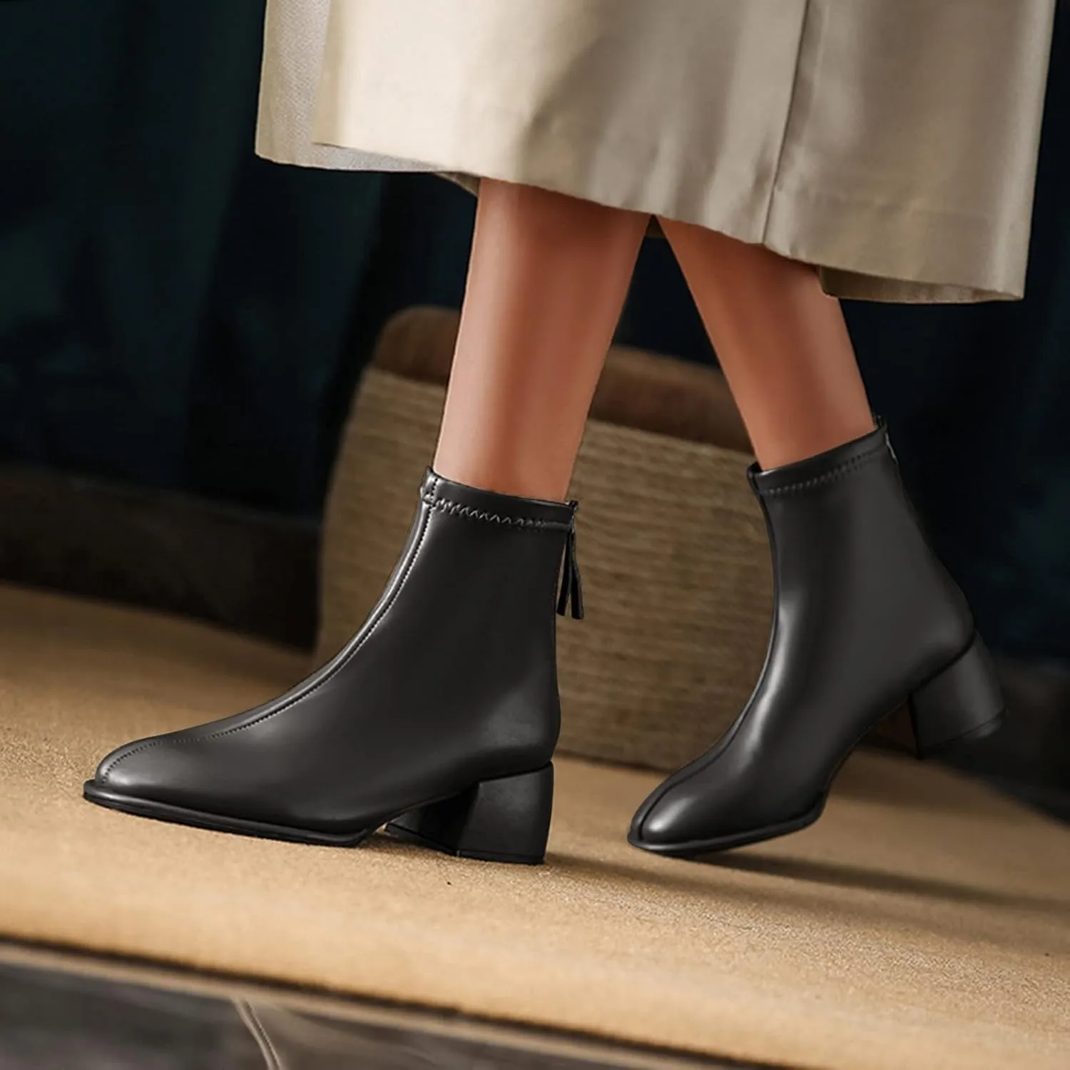 Gibobby Cowgirl Boots Women Fashion Chunky High Heel Ankle Booties Platform Lace up Boots Motorcycle Boots Military Combat Boots 52