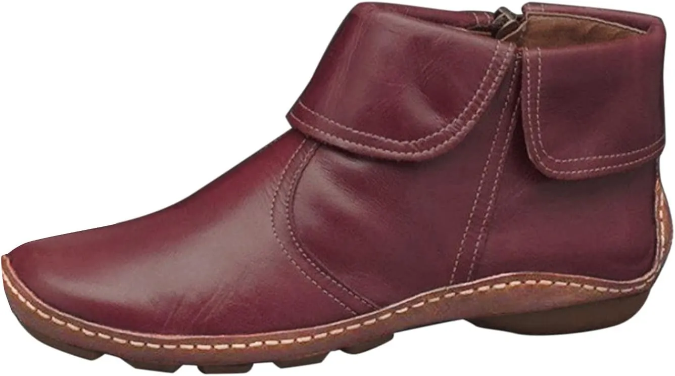 Gibobby Womens Boots Low Heel,Arch Support Boots Casual Flat Platform Short Ankle Booties Everyday Boots for Ladies