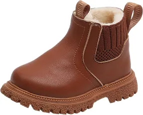 Girls Boots Kids Boys Winter Faux Fur Zipper Warm Fuzzy Go Kid's Cozy Walking Ankle Boots