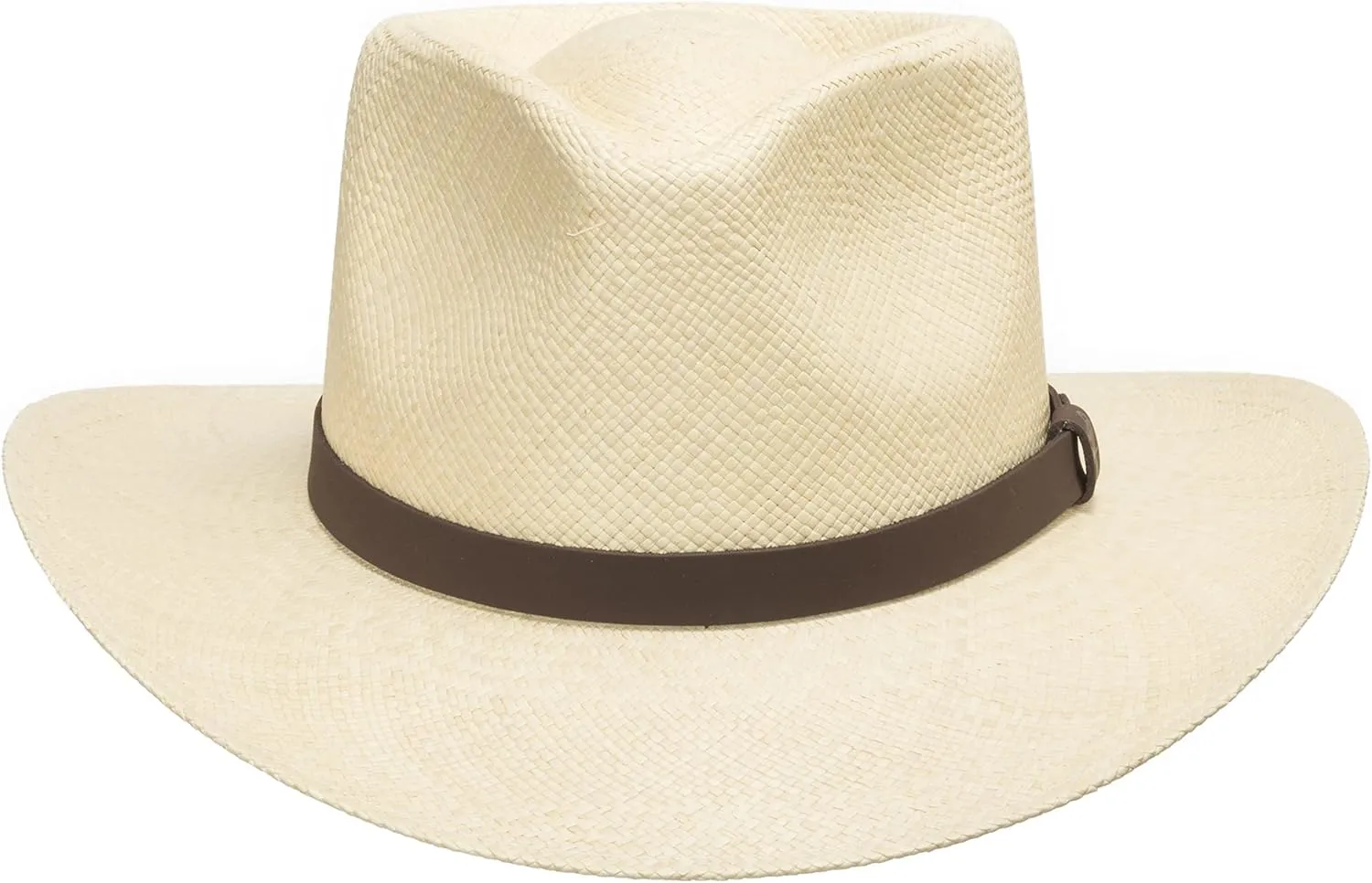 Hand Finished Fedora Panama HAT Straw Mens Havana