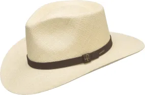 Hand Finished Fedora Panama HAT Straw Mens Havana