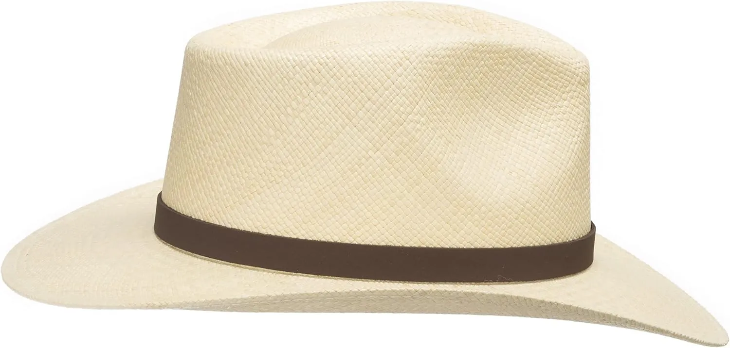 Hand Finished Fedora Panama HAT Straw Mens Havana