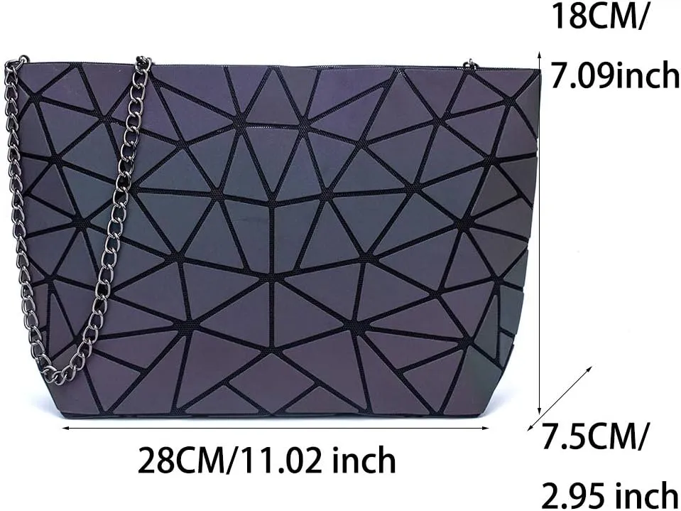 Handbags Womens Geometric Luminous Purse bags Ladies Top Handle Satchel Bags