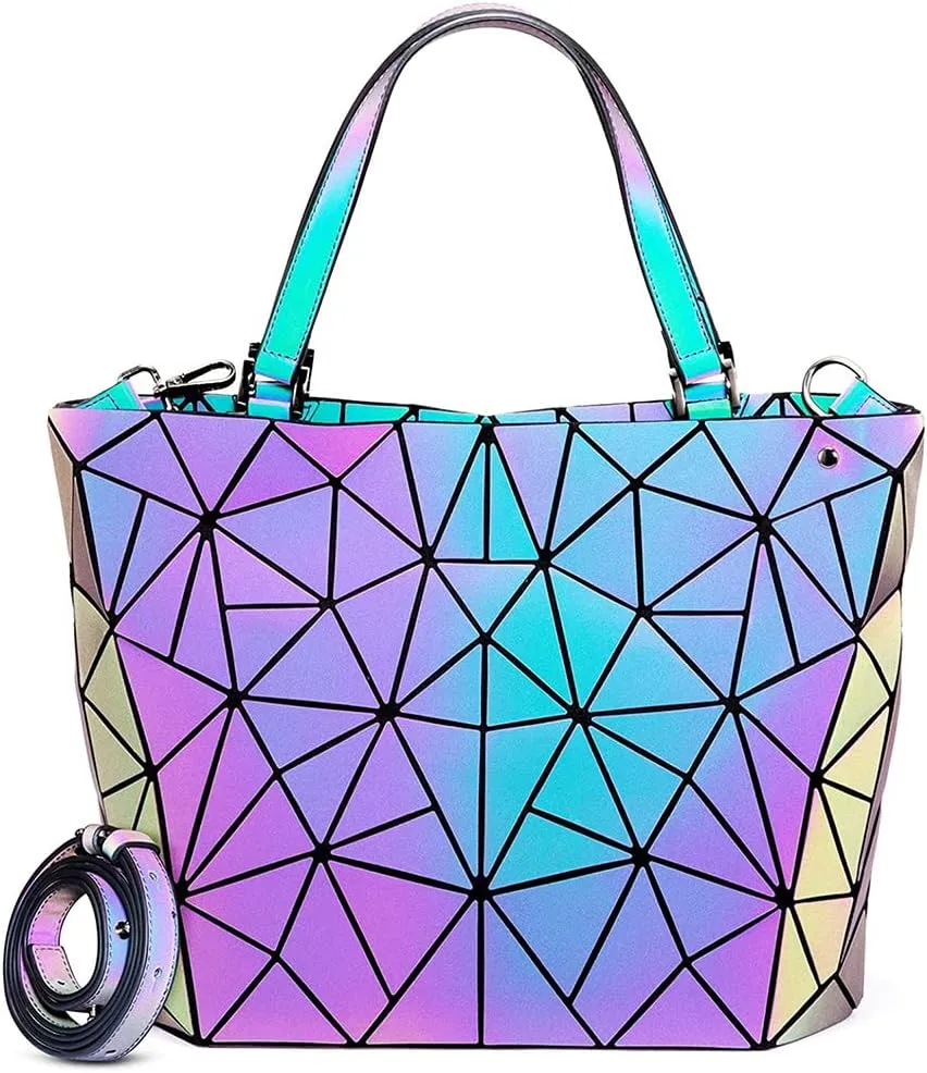 Handbags Womens Geometric Luminous Purse bags Ladies Top Handle Satchel Bags