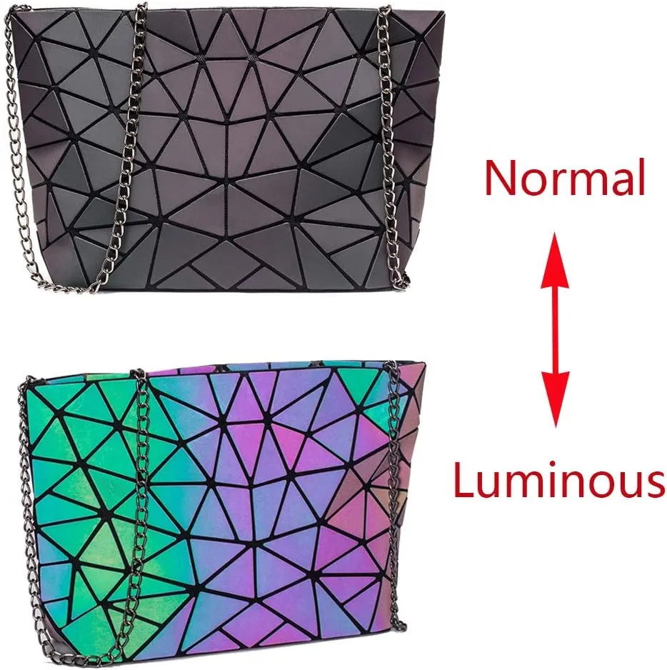 Handbags Womens Geometric Luminous Purse bags Ladies Top Handle Satchel Bags