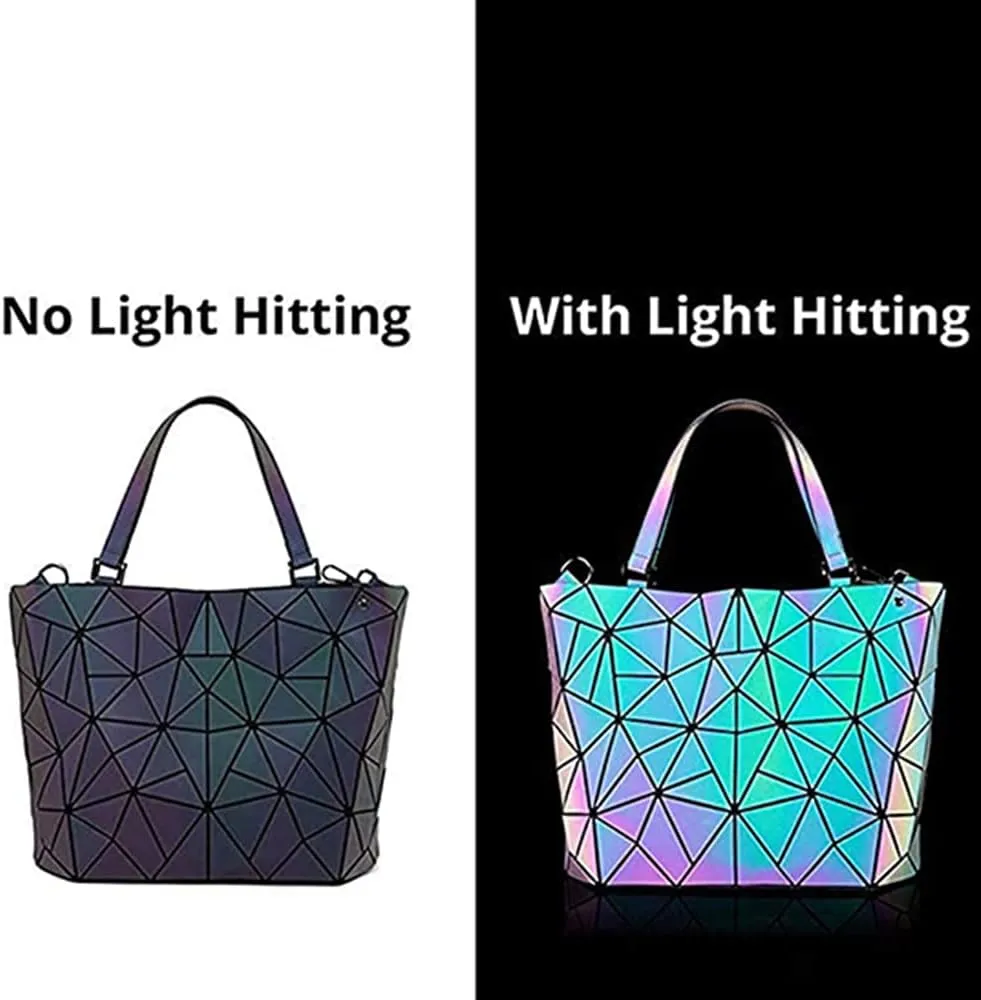 Handbags Womens Geometric Luminous Purse bags Ladies Top Handle Satchel Bags