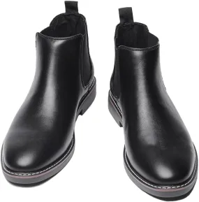 Harssidanzar Men Chelsea Ankle Boots Casual Dress Boots Ankle Classic Slip on Boots KM303US
