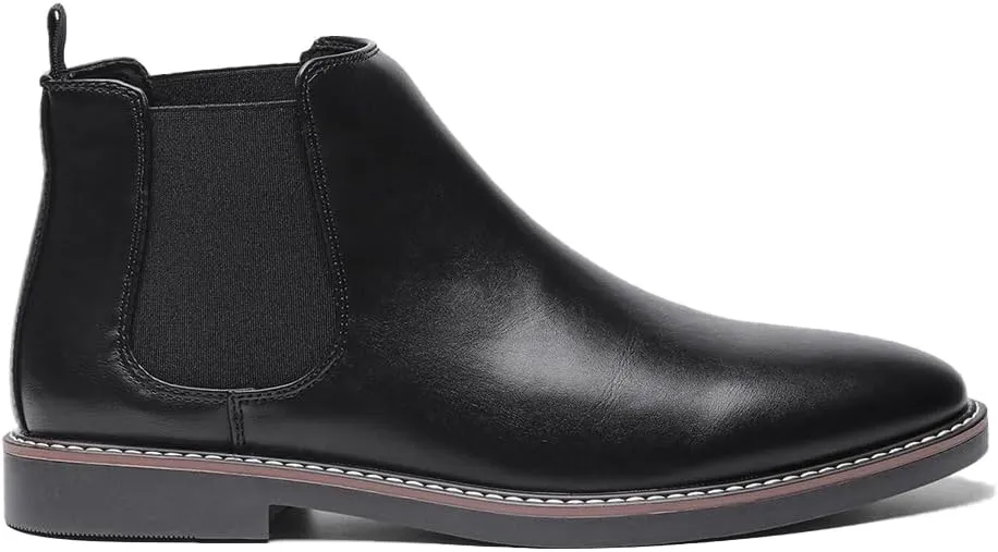Harssidanzar Men Chelsea Ankle Boots Casual Dress Boots Ankle Classic Slip on Boots KM303US